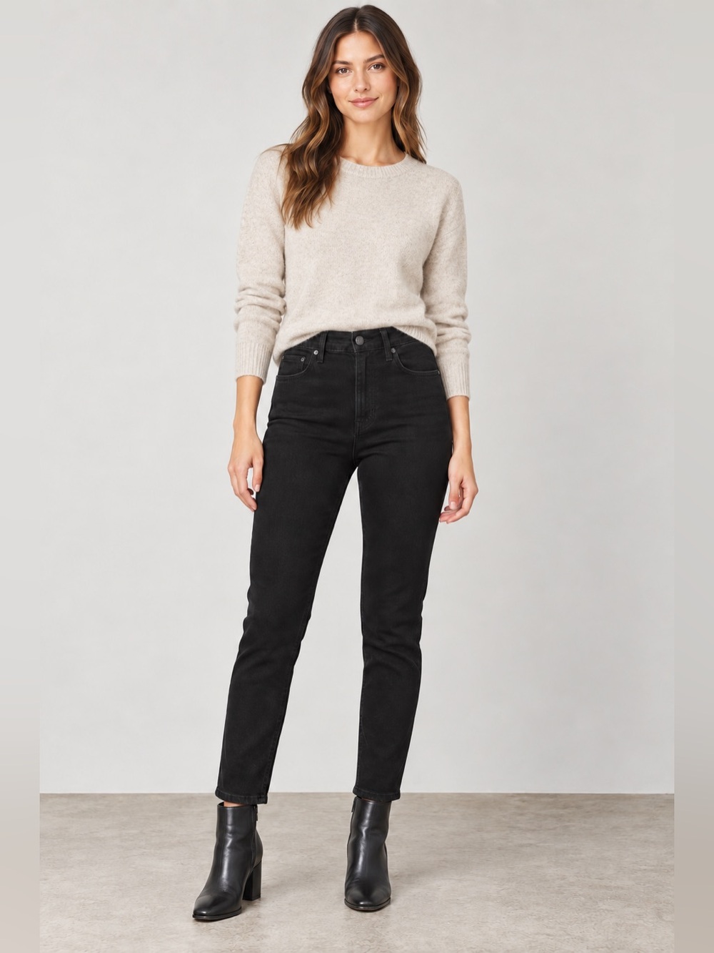 Rag & Bone Wren High Rise Slim Ankle Jeans Black Size 29